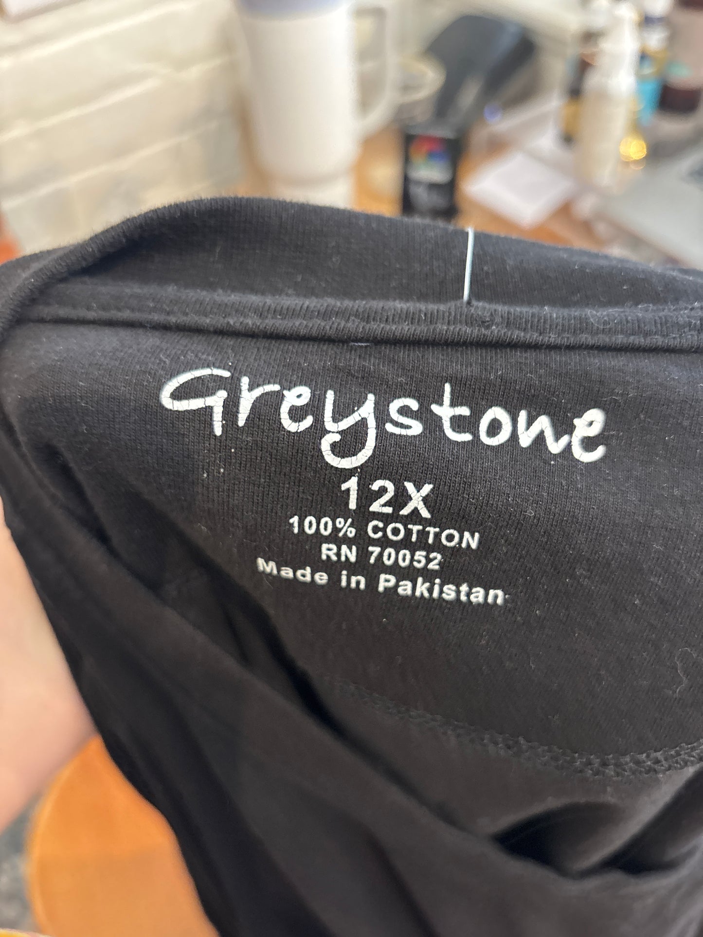size 12X up cycled greystone DEAD DROP tee