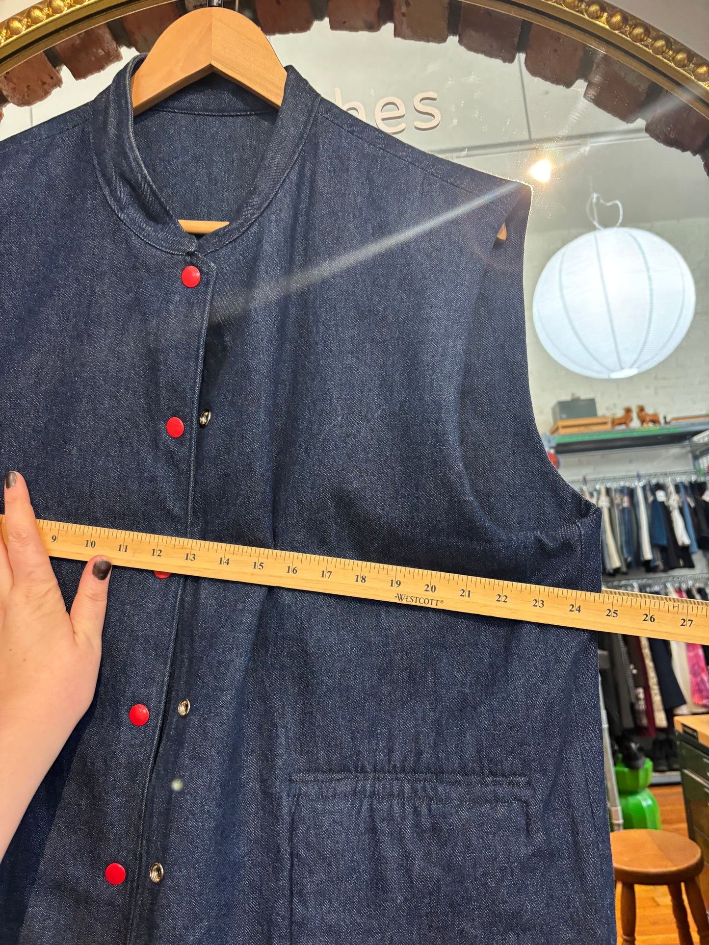 size flex denim with wool details VINTAGE vest