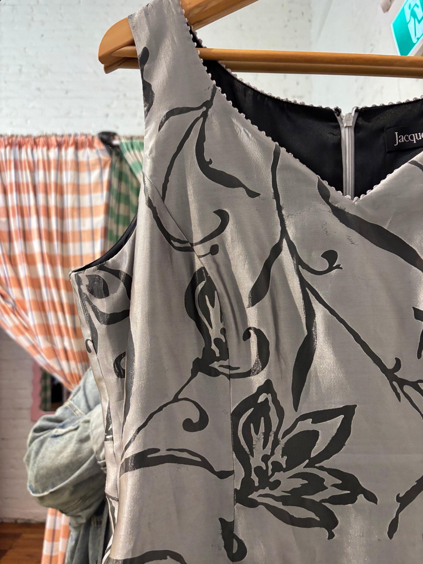 size 18 silver with burnout Jacques Vert dress - cocktail