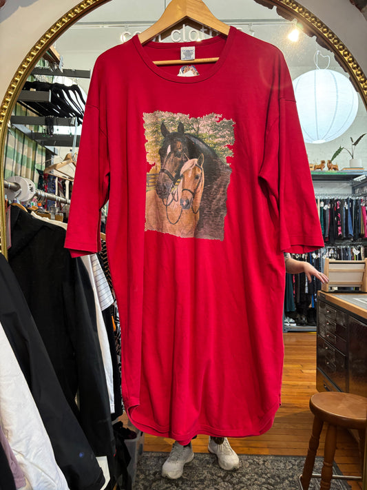 size flex red with horses VINTAGE Oceanic dress