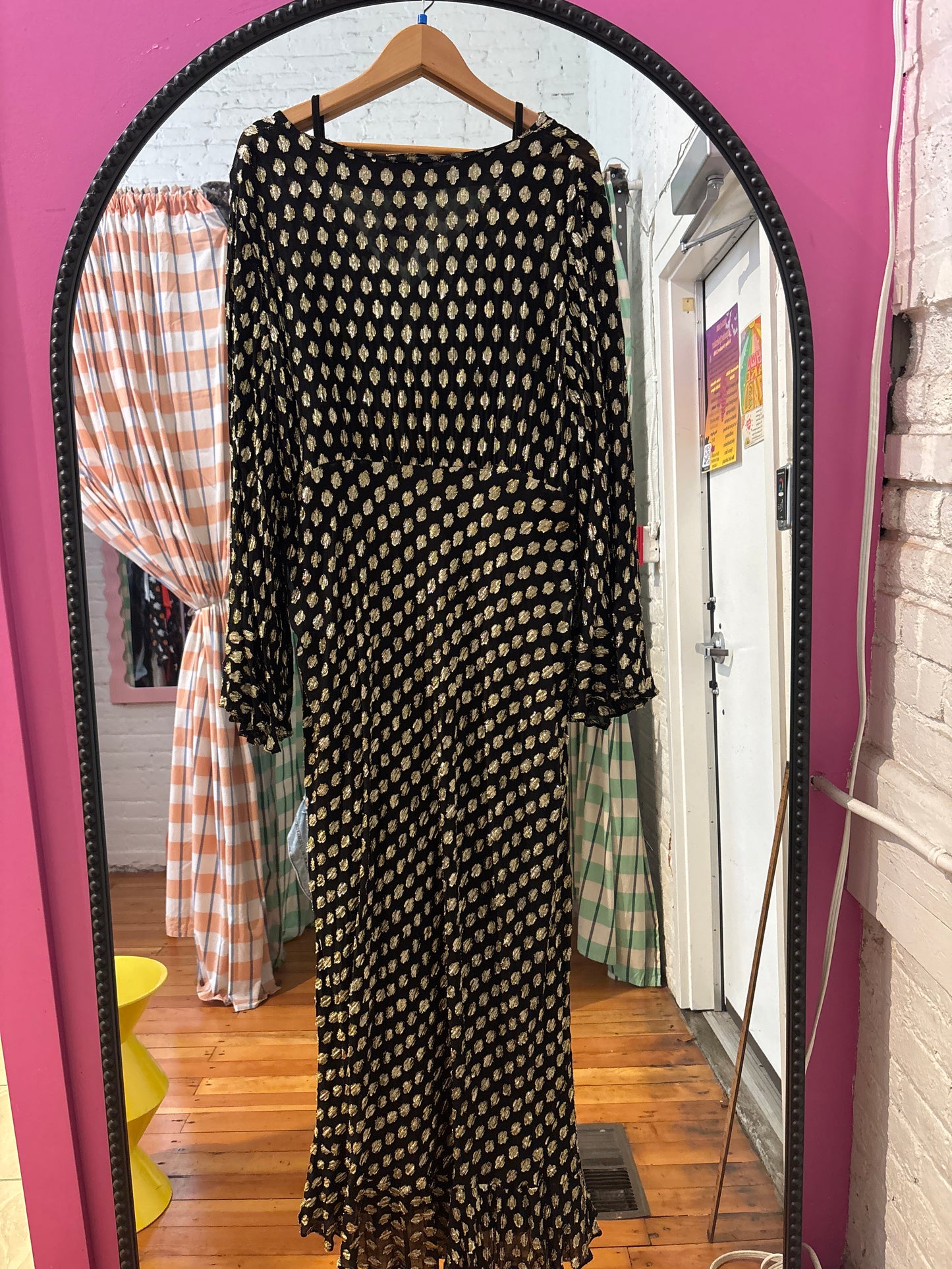 size 24 black with gold dots Never fully dressed dress - maxi