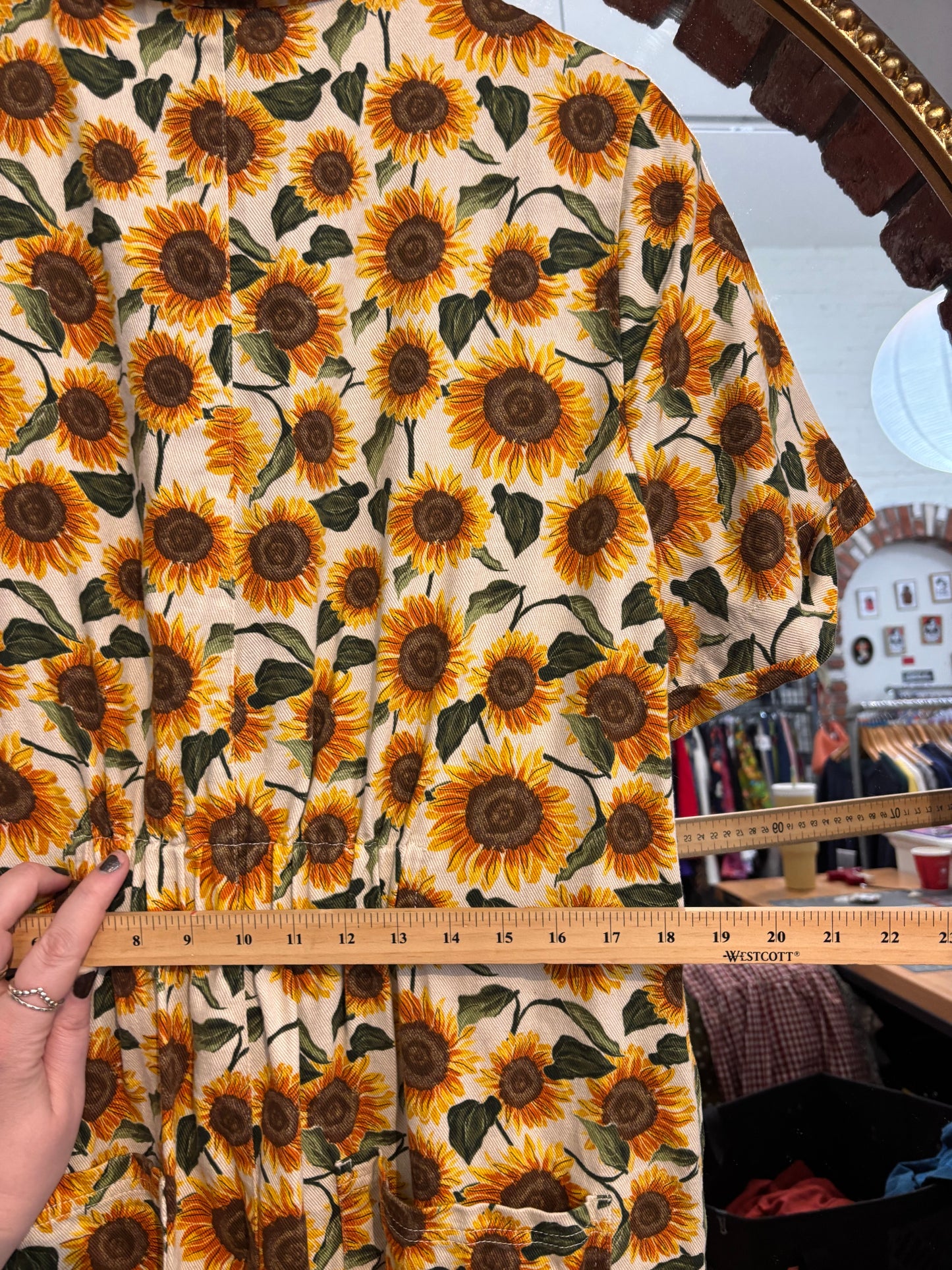 size 20 cream and sunflowers Lucy & Yak jumpsuit