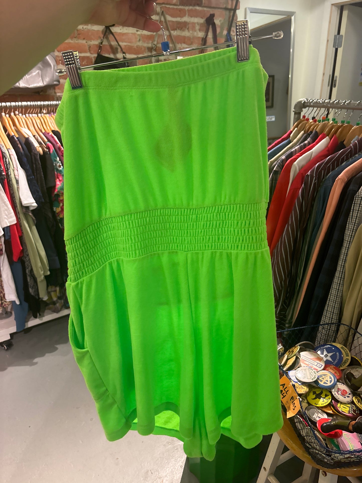size 2X neon terry cloth Torrid romper - strapless