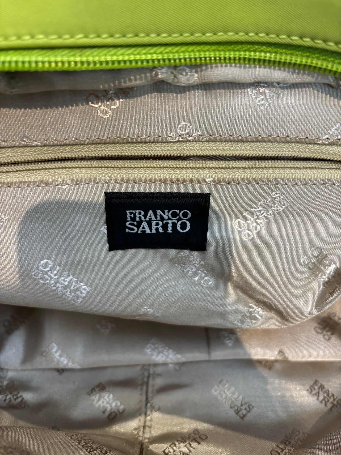 Green faux leather VINTAGE Franco Sarto crescent bag