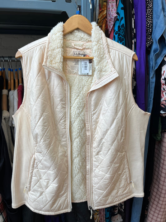 size 2X butter yellow LL Bean vest - sherpa