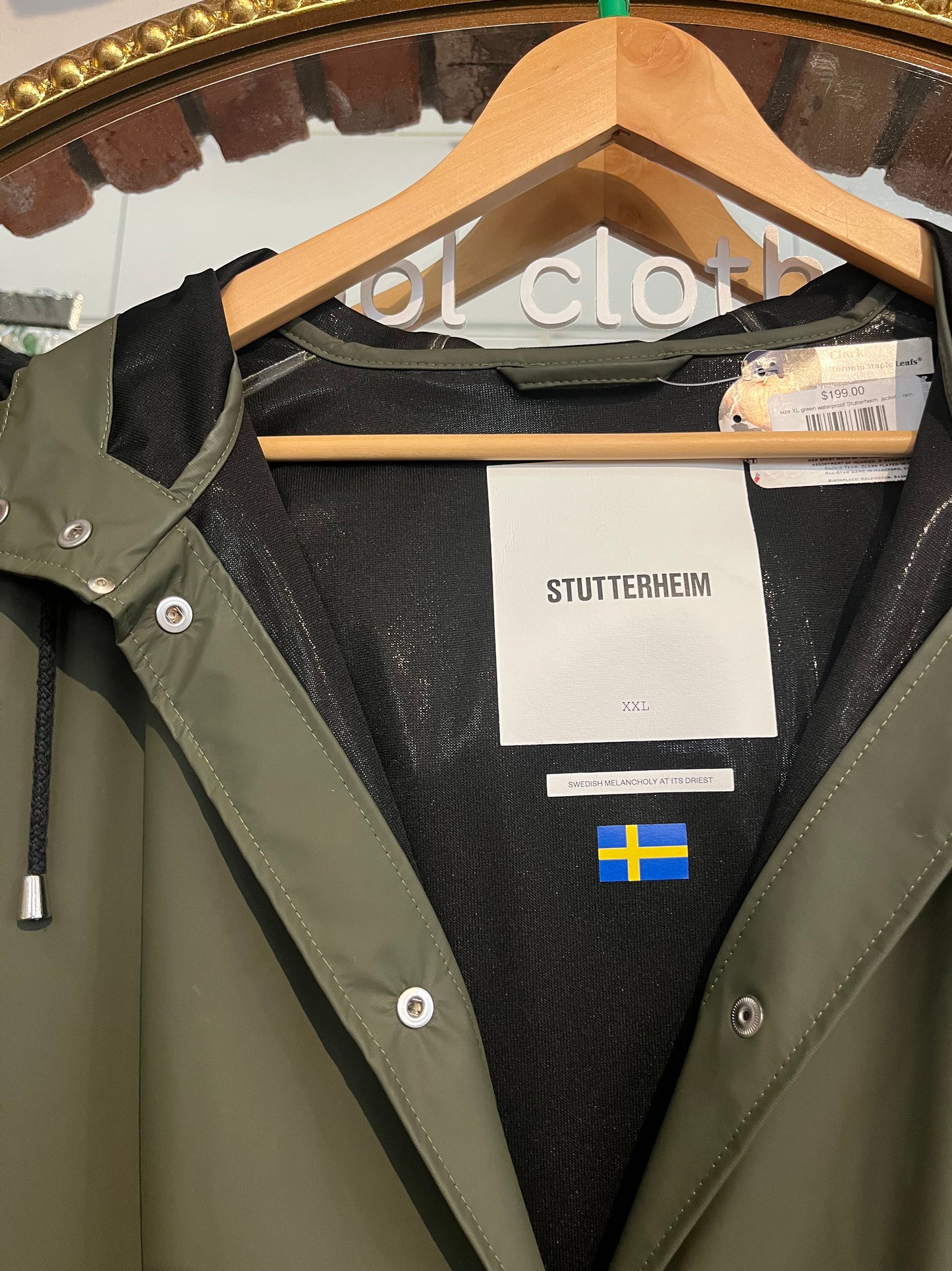 size XXL green waterproof Stutterheim  jacket - rain