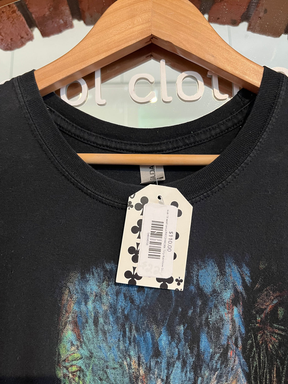 size 1X wolf orca PATCHWORK Tiny Rainbow Studios dress - maker