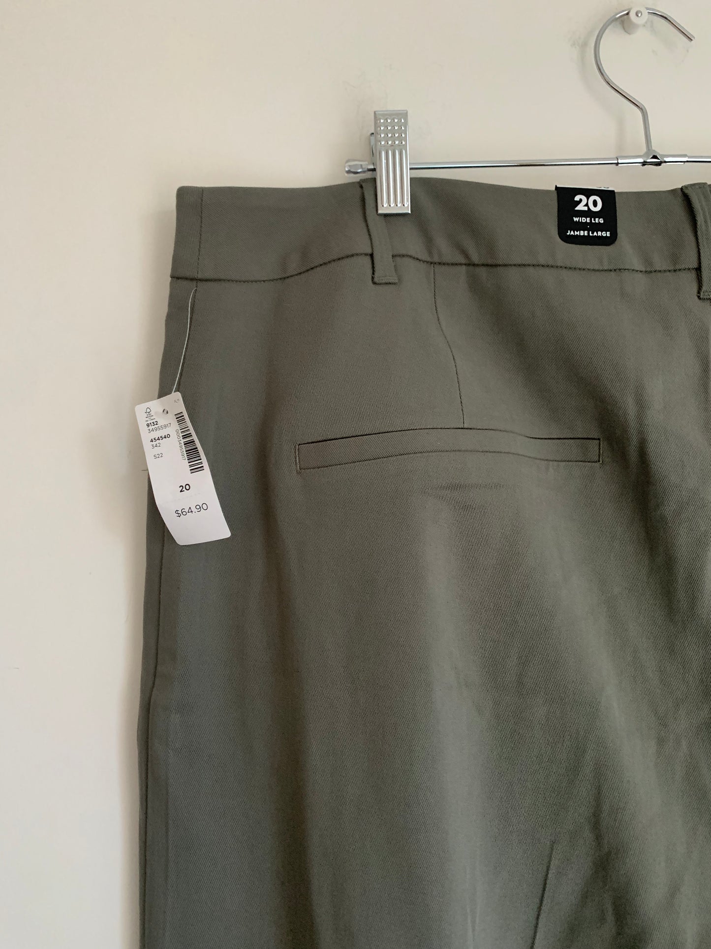 Size 20 Olive High Waist Wide Leg Trousers