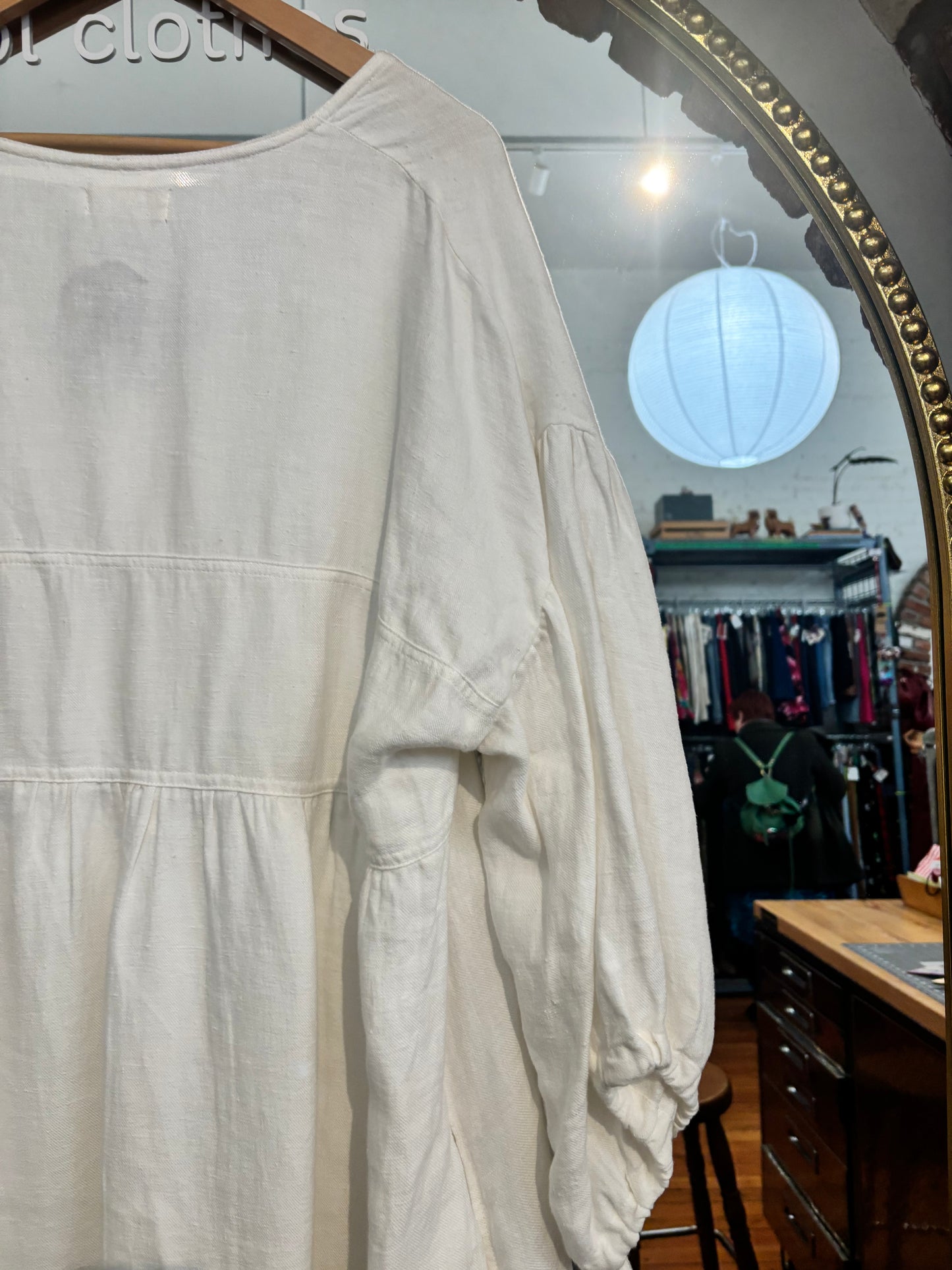size 2X/3X white linen Harly Jae paysanne mini dress