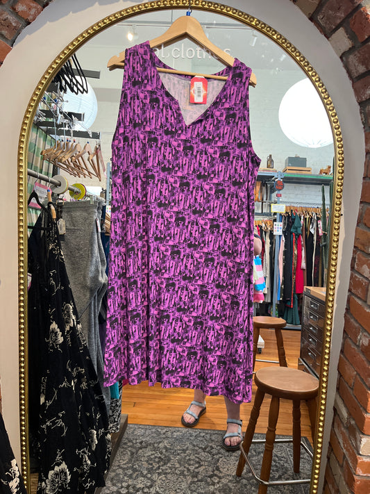 size 1X purple pink rayon Blue Sky dress - tank