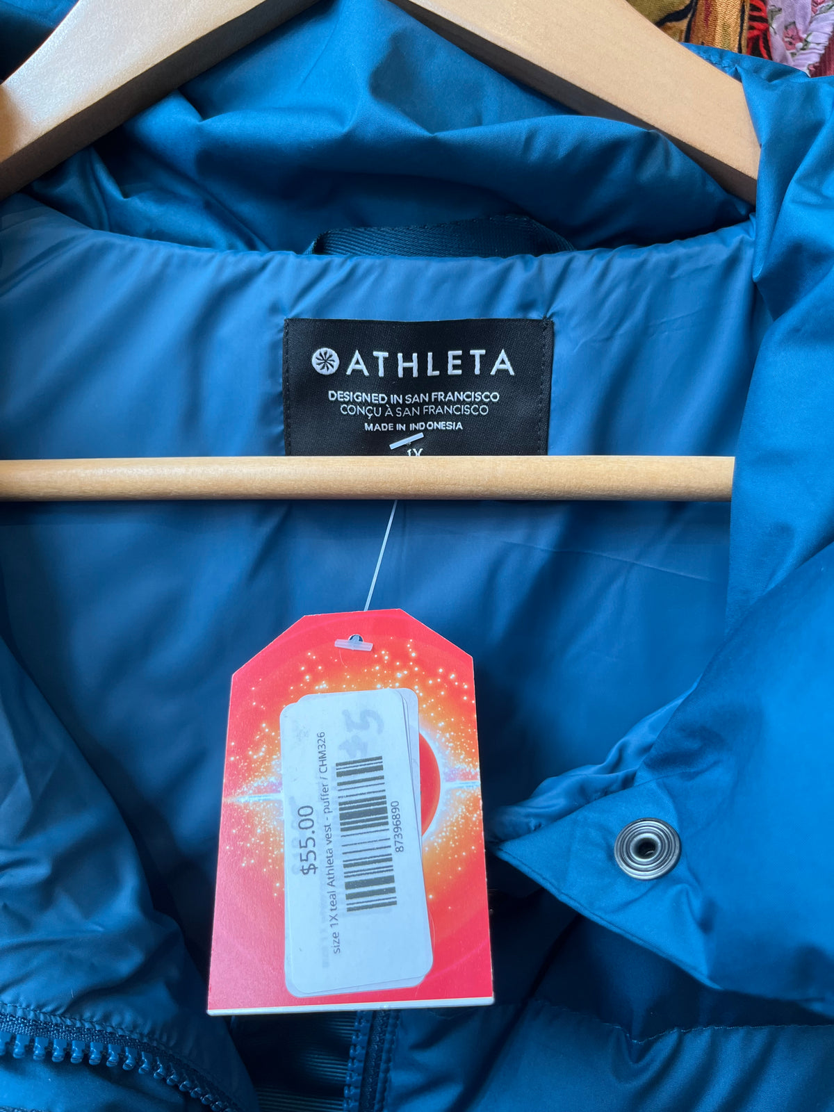 size 1X teal  Athleta vest - puffer