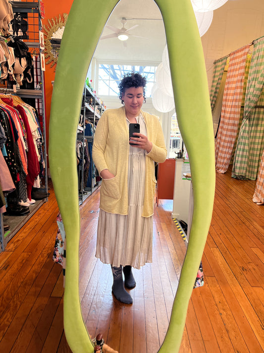 Size 1X Yellow linen cotton Eileen Fischer cardigan