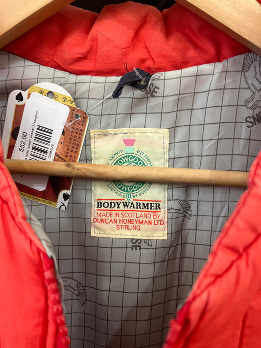 size L / XL red wash quilted  vintage Snowgoose vest - puffer