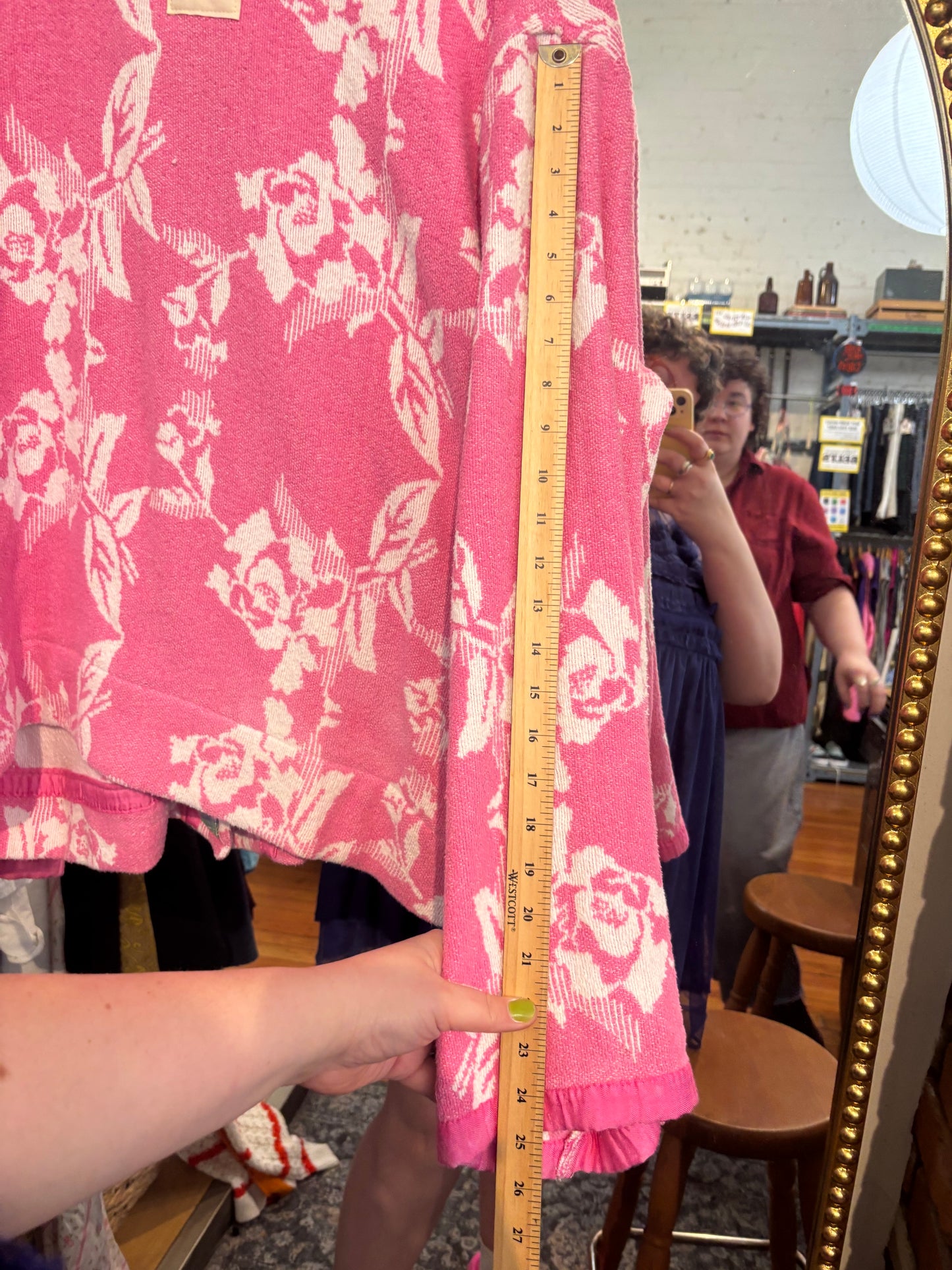 size XL+ PINK Woodbrick cotton woven blanket jacket