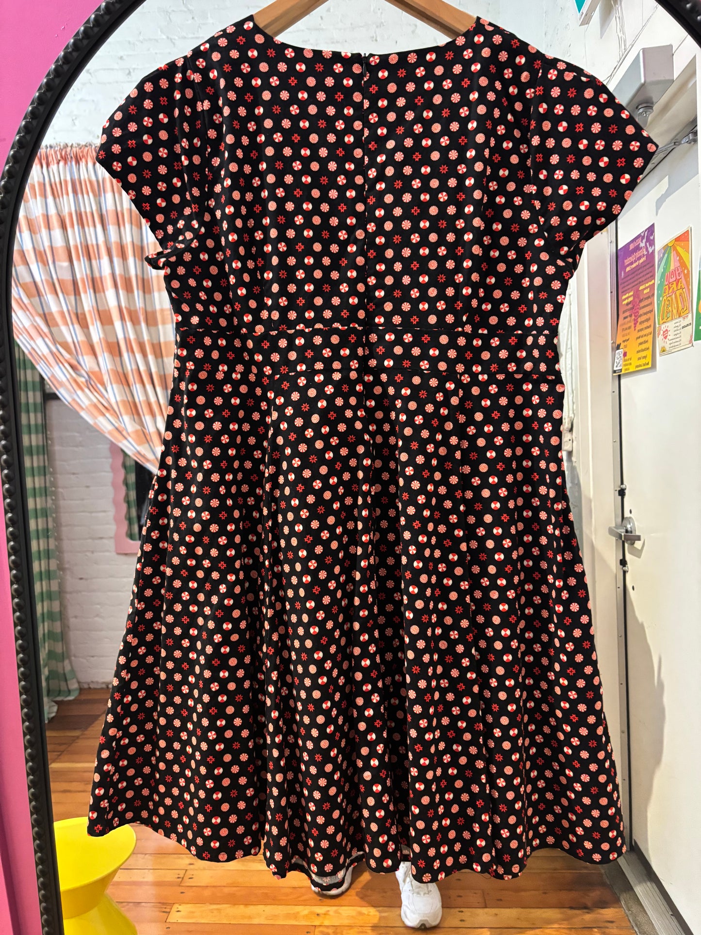 size 0X christmas mints red Cherry Velvet dress - pinup