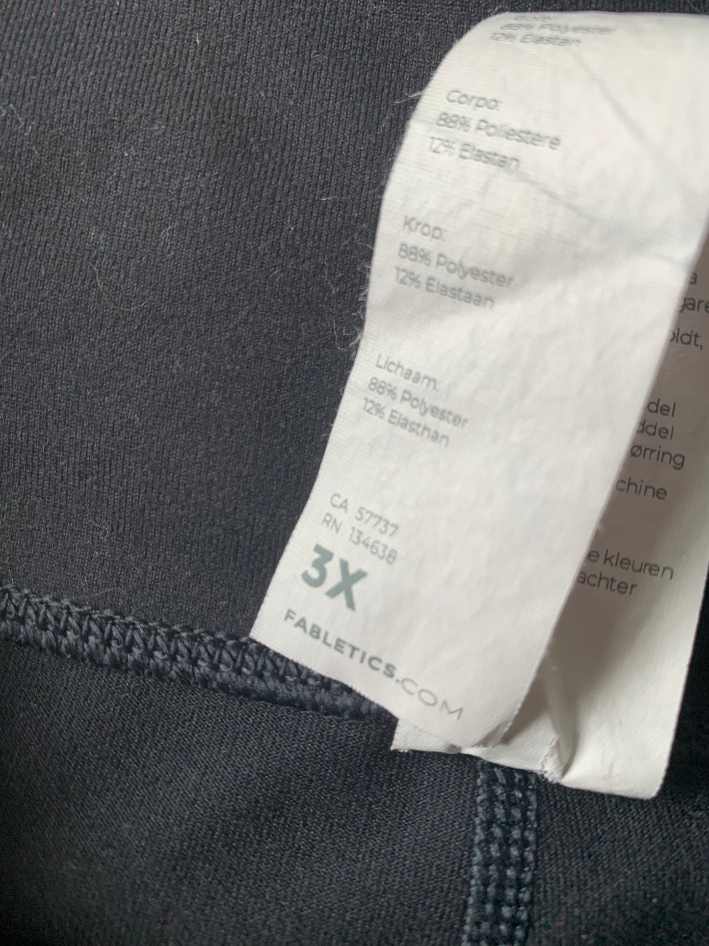 Size 3X Black Fabletics Leggings