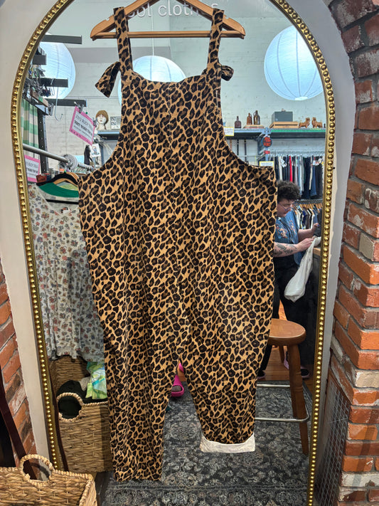 size 22 (generous) leopard corduroy Lucy & Yak dungerees