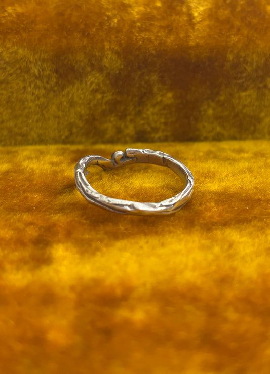 size 10 sterling silver Emma Glover made branch ring with citrine stone