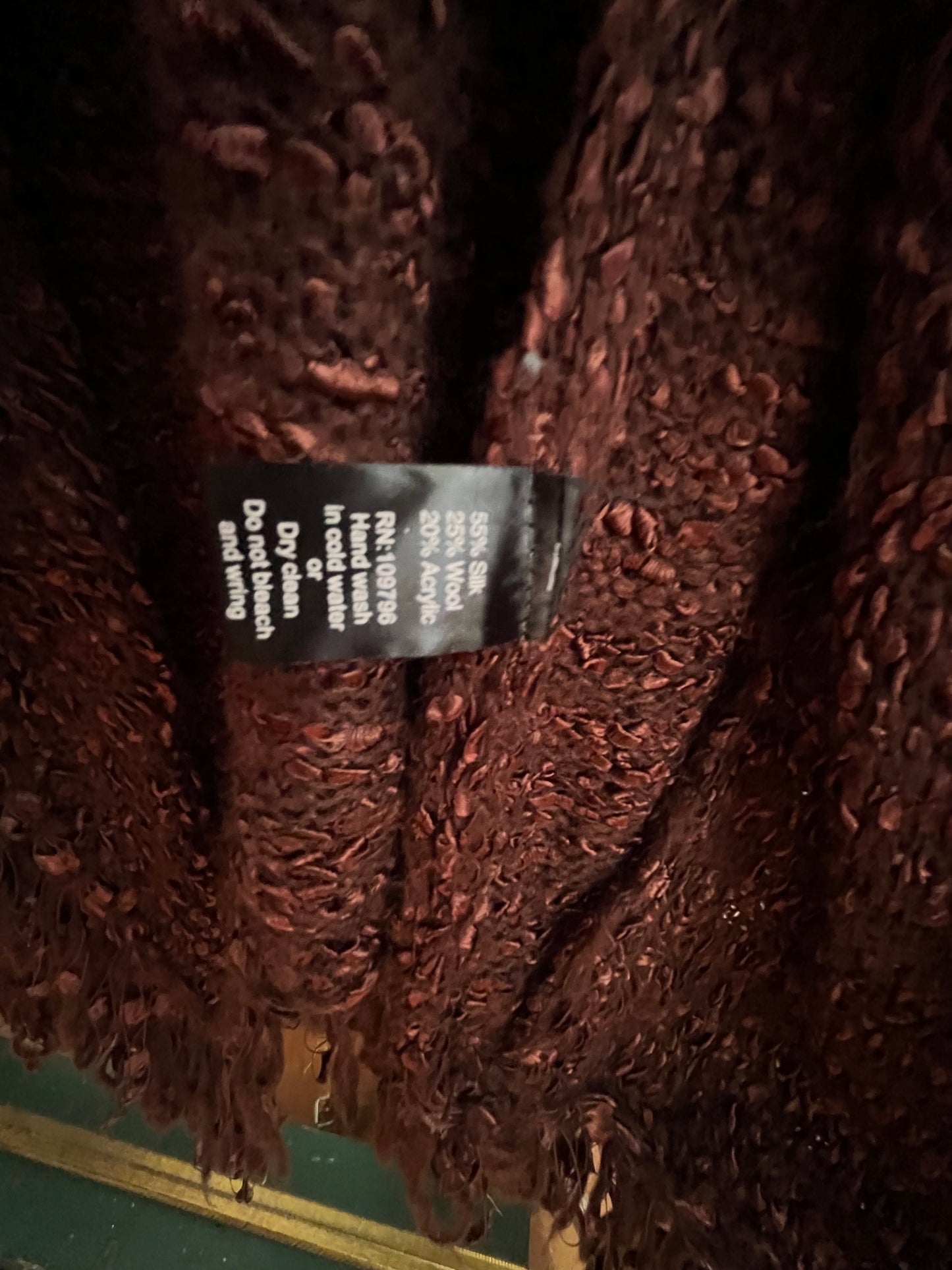 size XL brown wool silk blend Pretty Angel Fashions duster - long