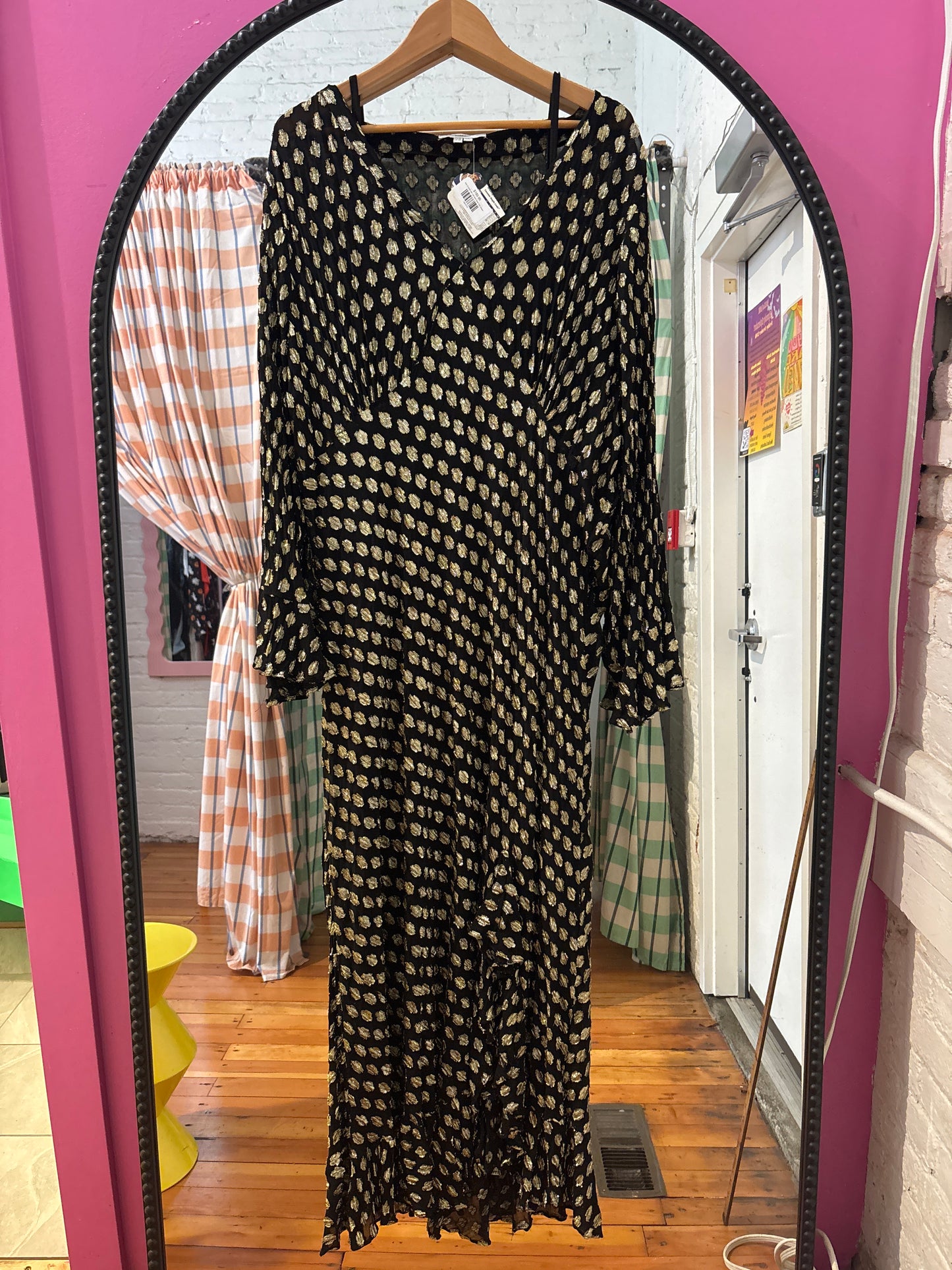 size 24 black with gold dots Never fully dressed dress - maxi