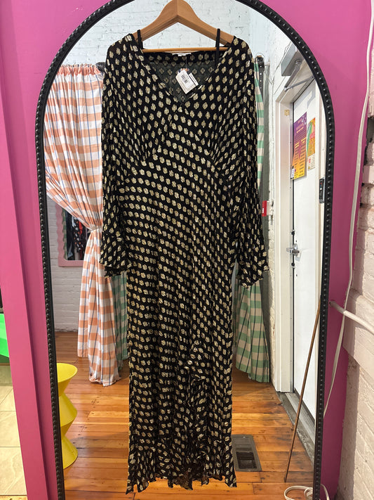 size 24 black with gold dots Never fully dressed dress - maxi