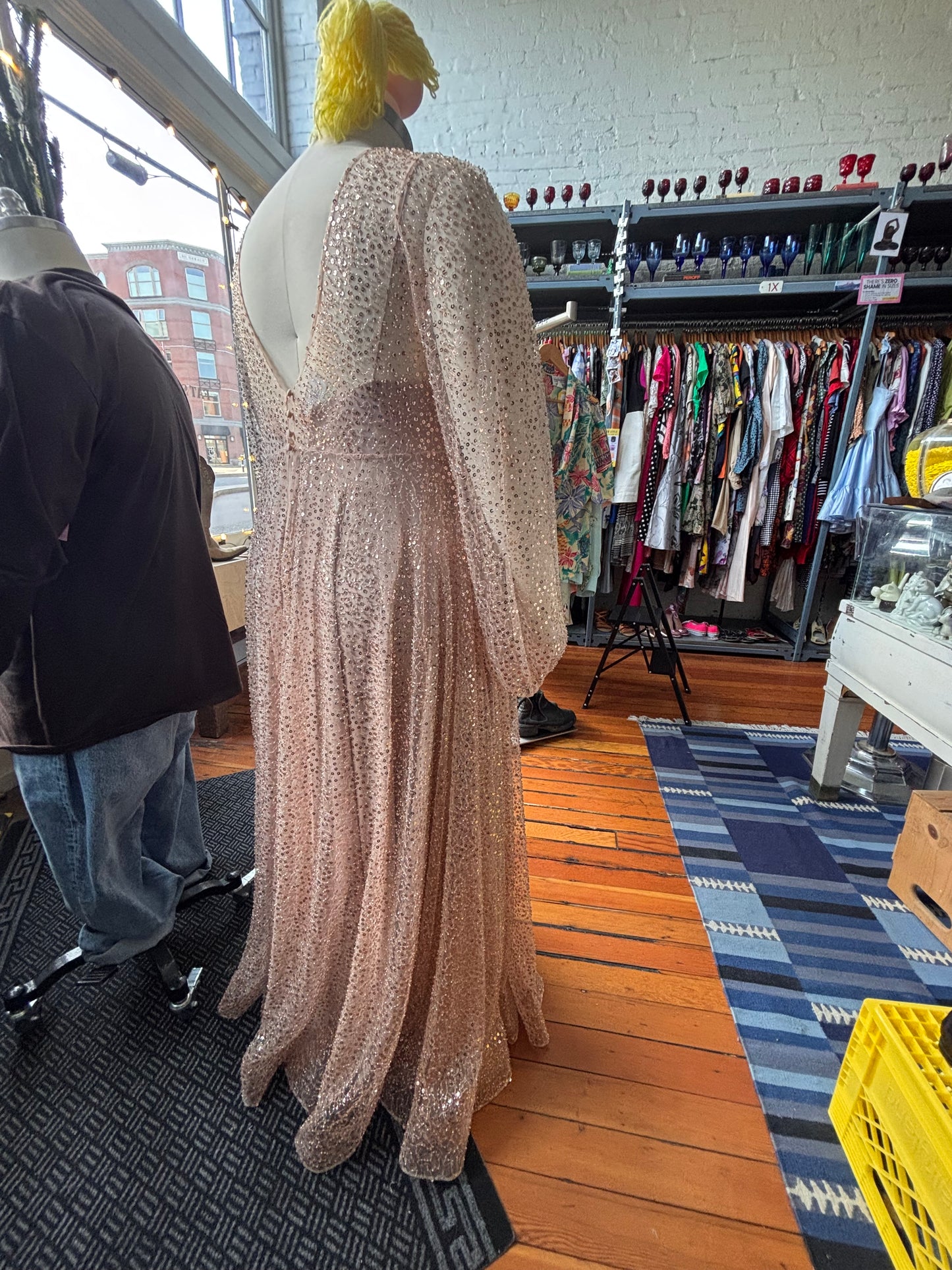 size XXL champagne sequins Etsy - stylish bride ACCS dress - wedding