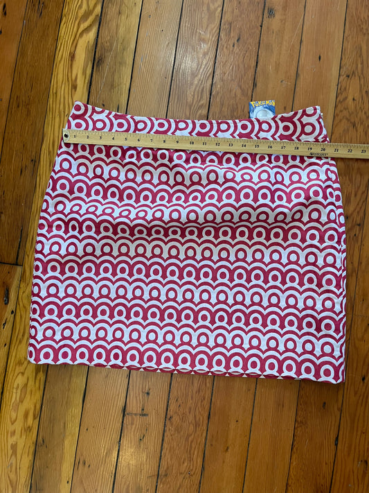 size 18 red white geometric Anne Taylor skirt - short