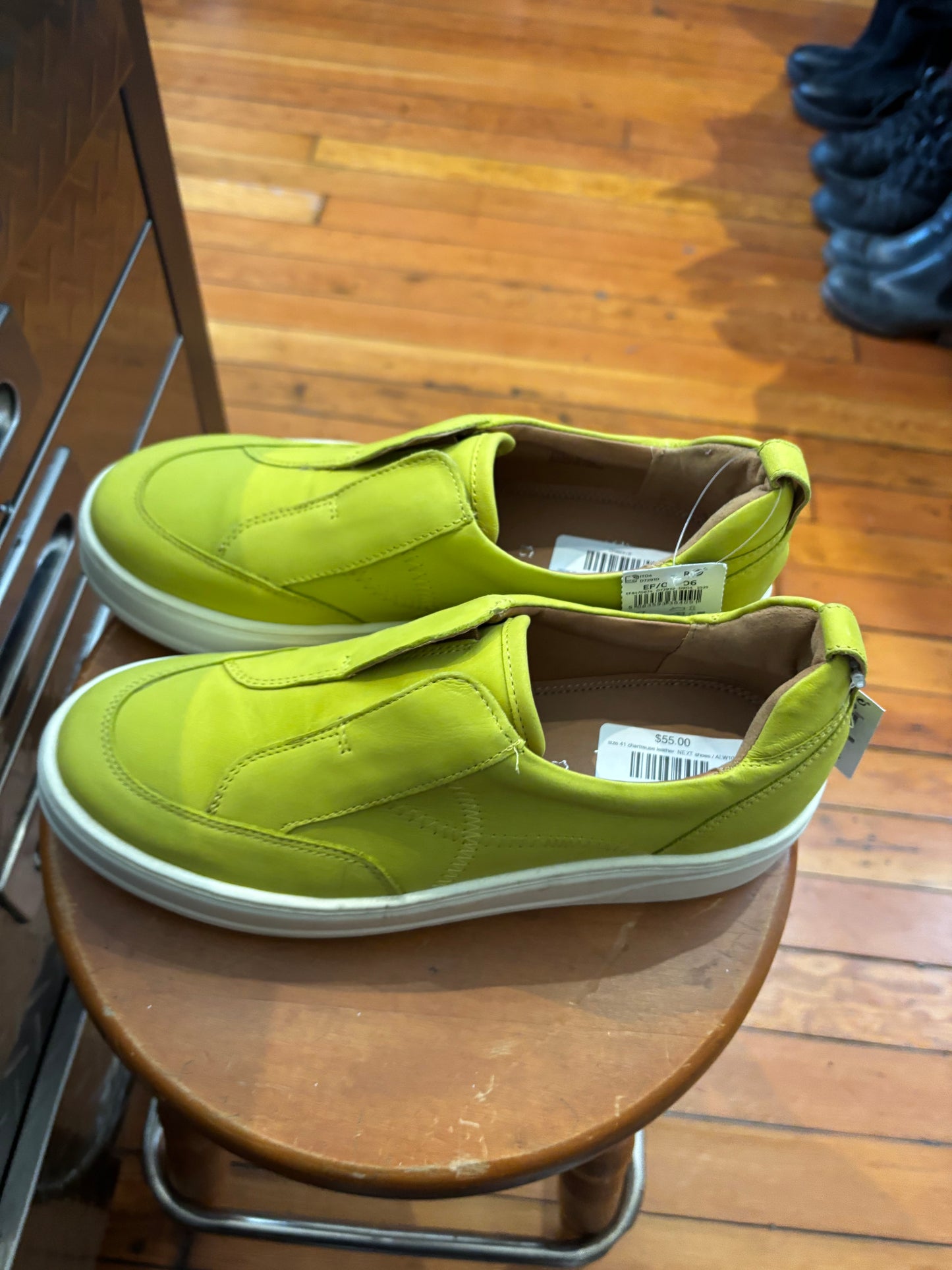 size 41 chartreuse leather NEXT shoes
