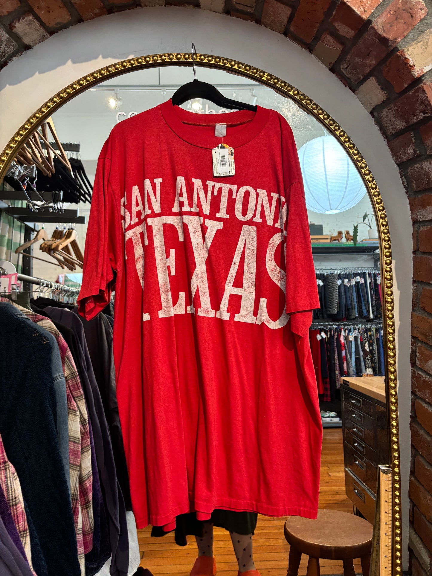size 4X red San Antonio Texas RARE VINTAGE single stich graphic tee