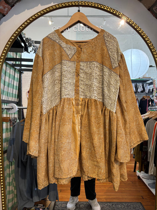 size L-1X Kantha Bae silk "free size" shirt