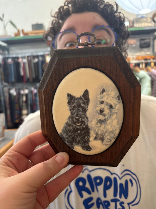 RARE Vintage Scottie dog wood plaque