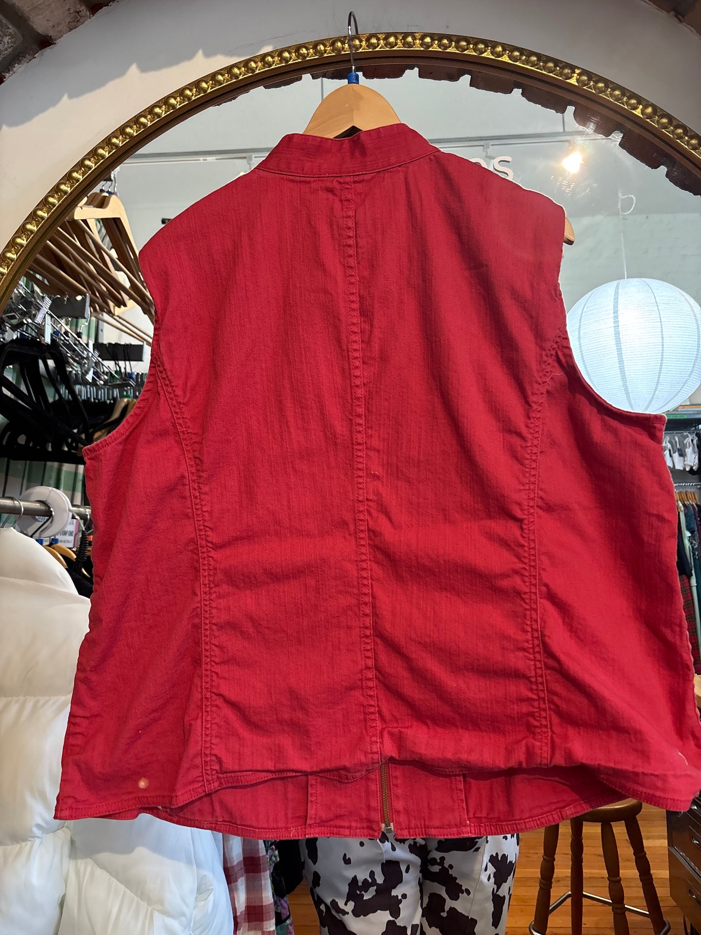 vintage size 2X red denim CJ banks vest