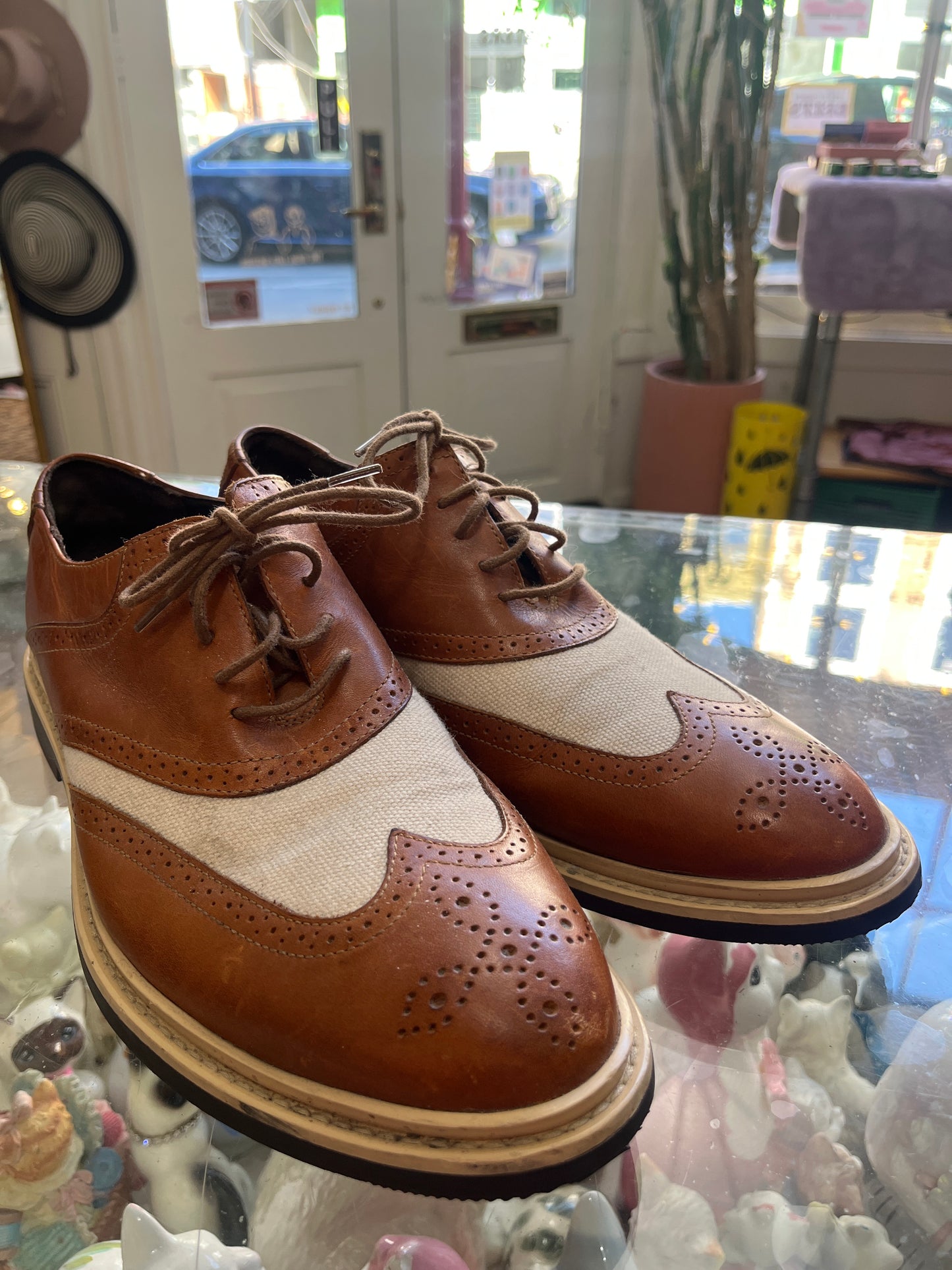 size 9 mens brown beige Cole Haan x nike shoes - oxford