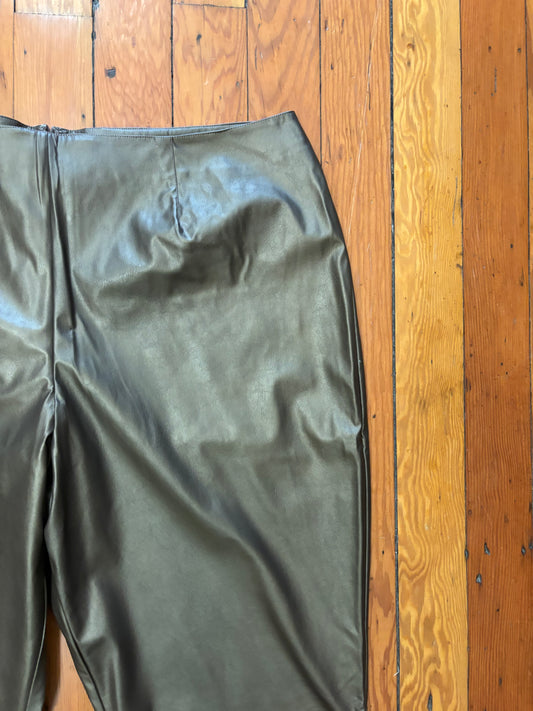 Vintage size 22 shiny pleather bronze-ish Un Deux Trois pants