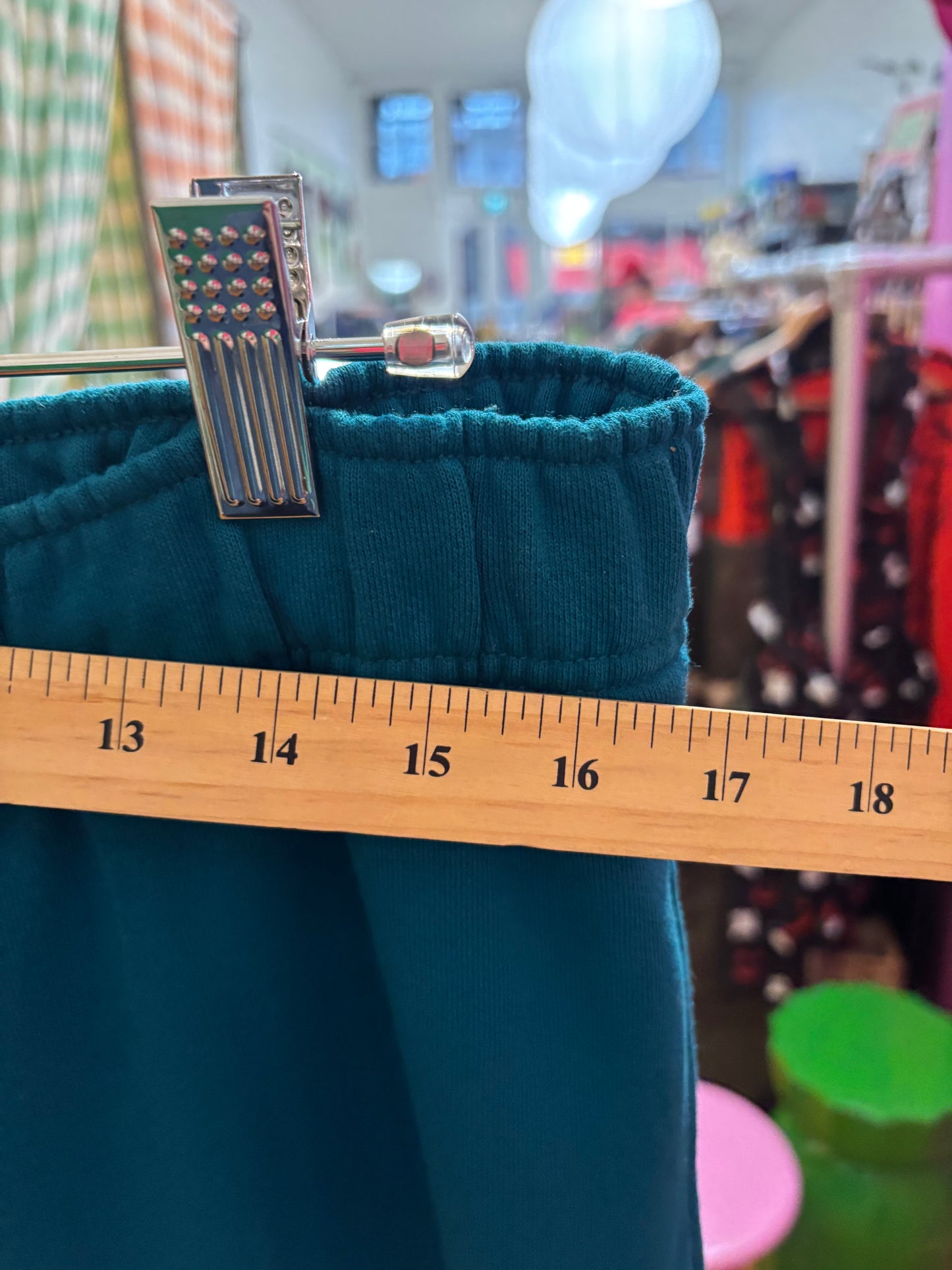 size XL teal cotton blend Alo sweat pants