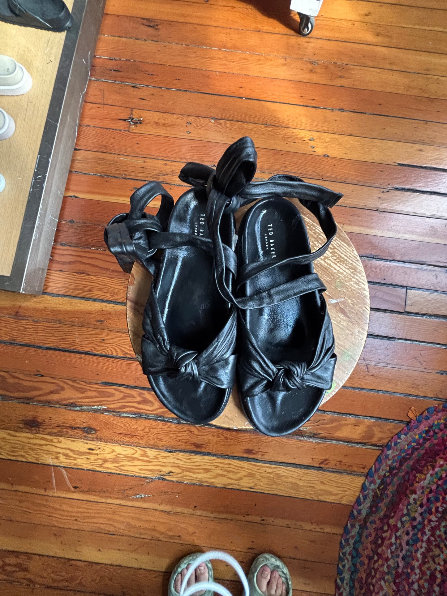 size 40 black leather Ted Baker sandals