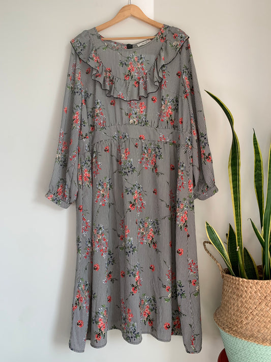 Size 3X Floral Stripe Dress