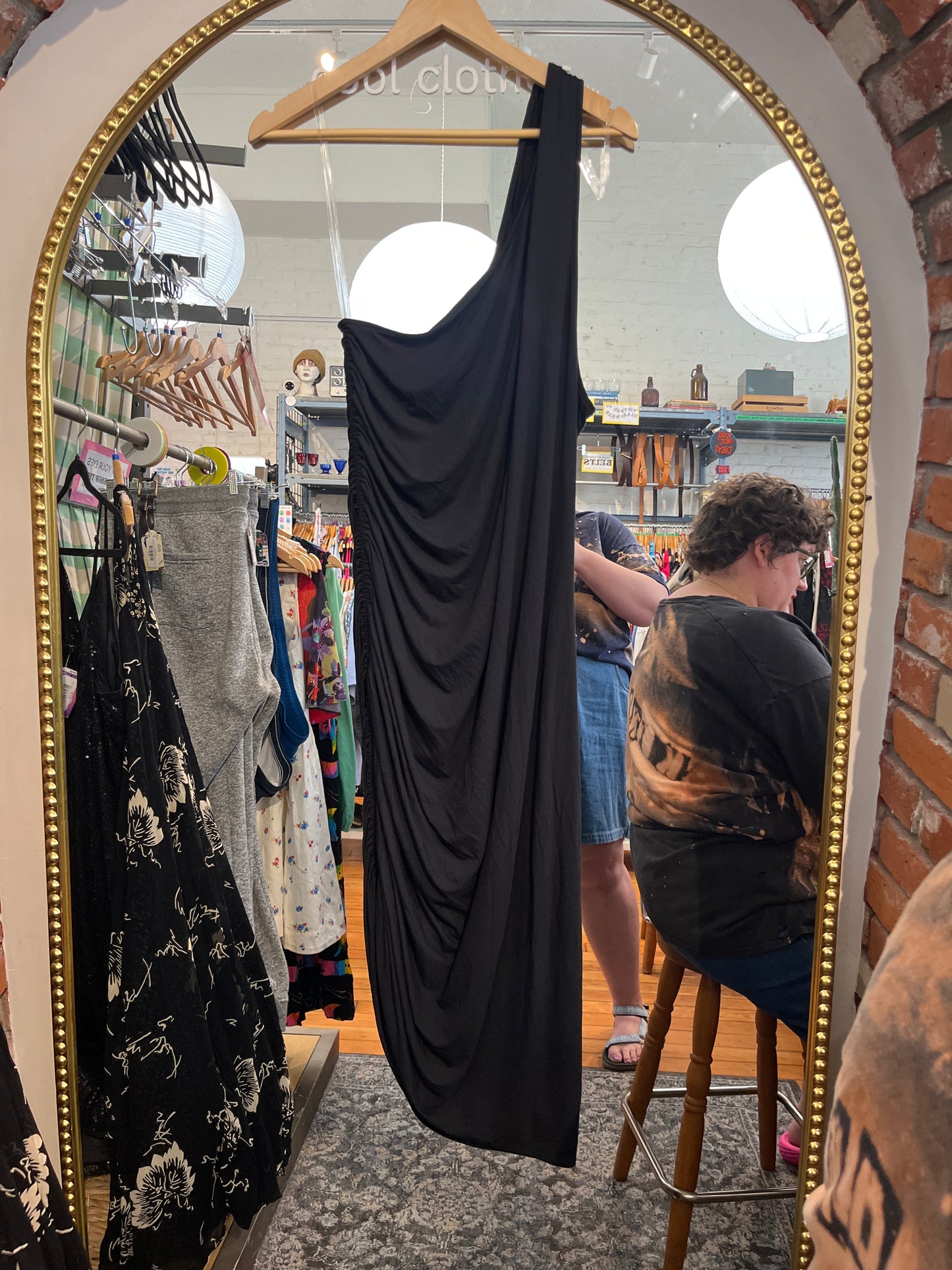 size XXL black ruched NWT A new day dress - one shoulder
