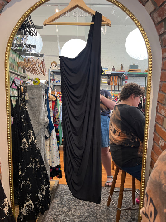 size XXL black ruched NWT A new day dress - one shoulder