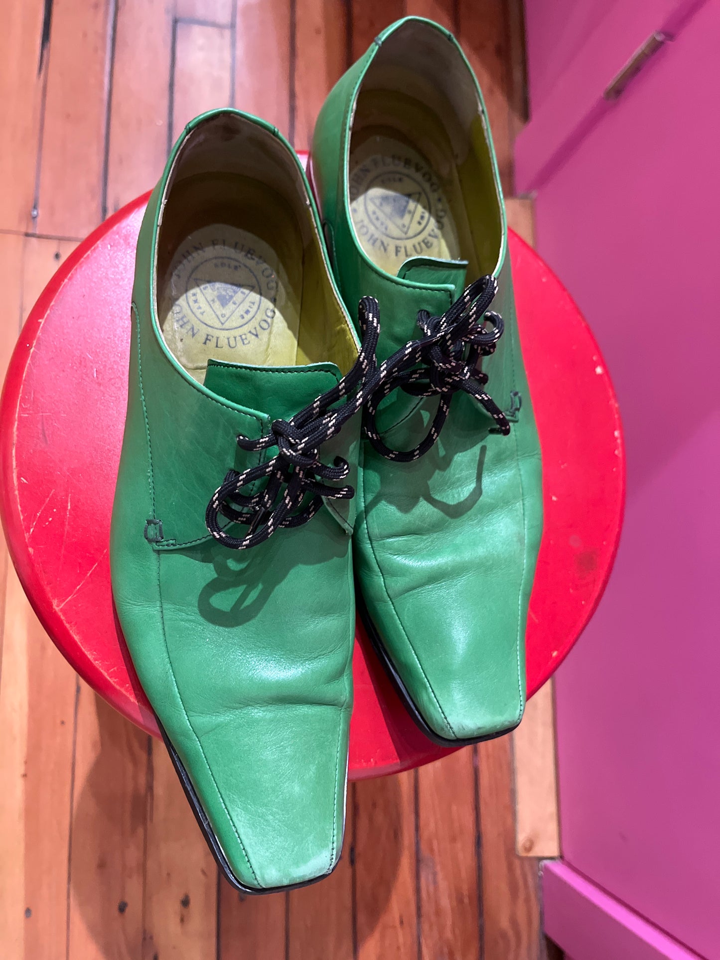 Size 11 (mens) Green Fluevog Shoes