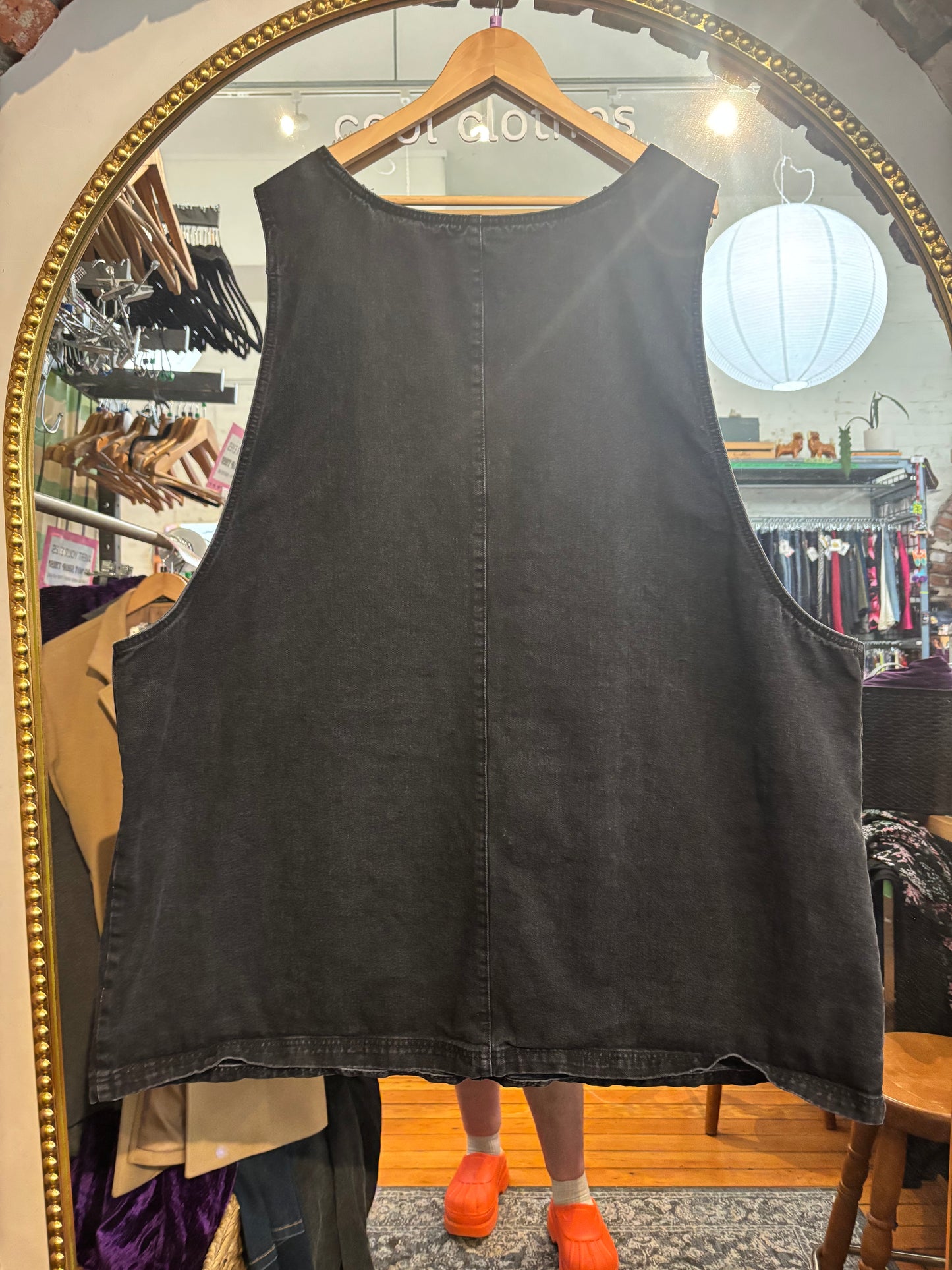 Size 26 black denim Lucy and Yak pinafore