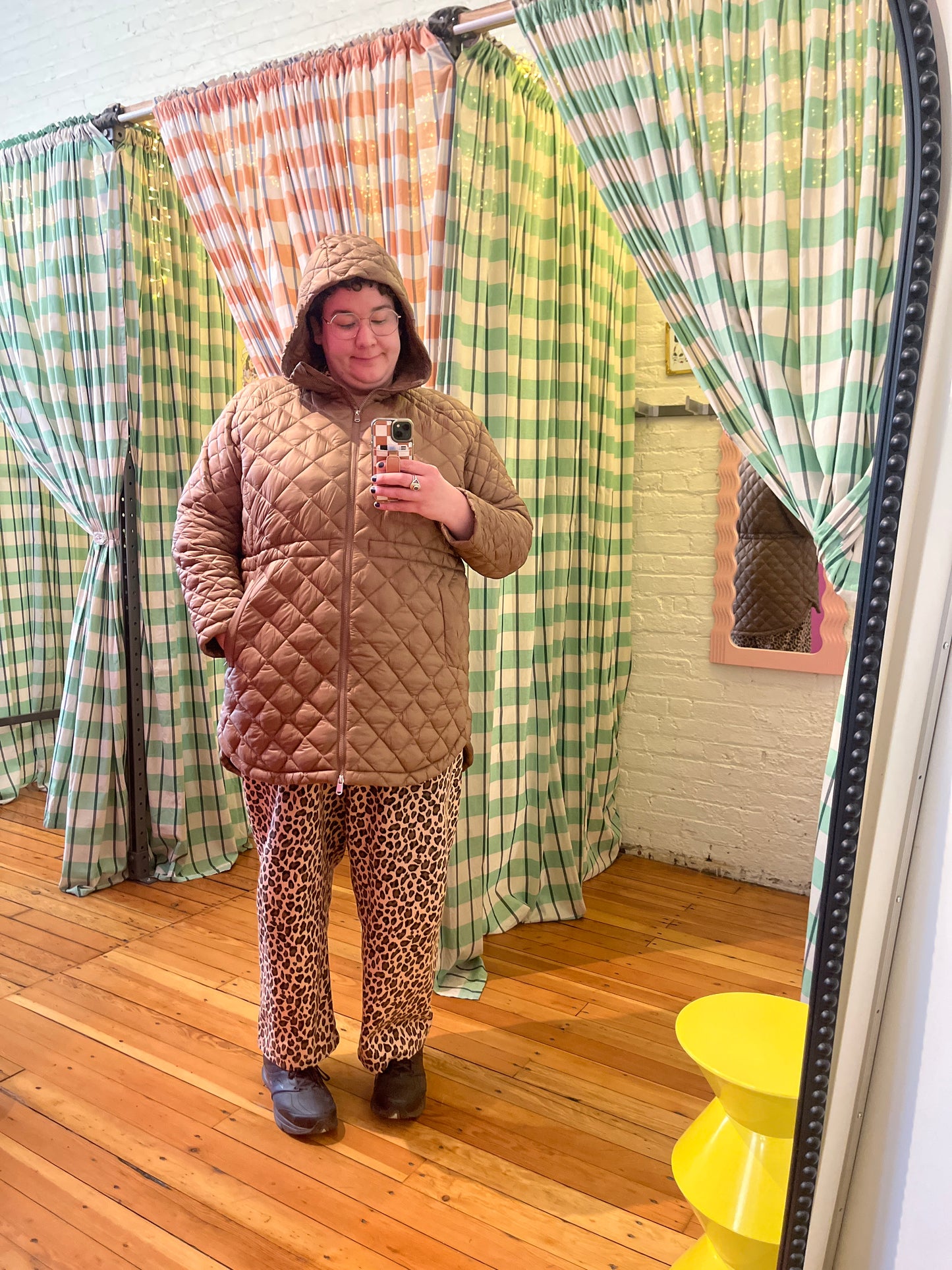 size 2X brown quilted Athleta  jacket - long