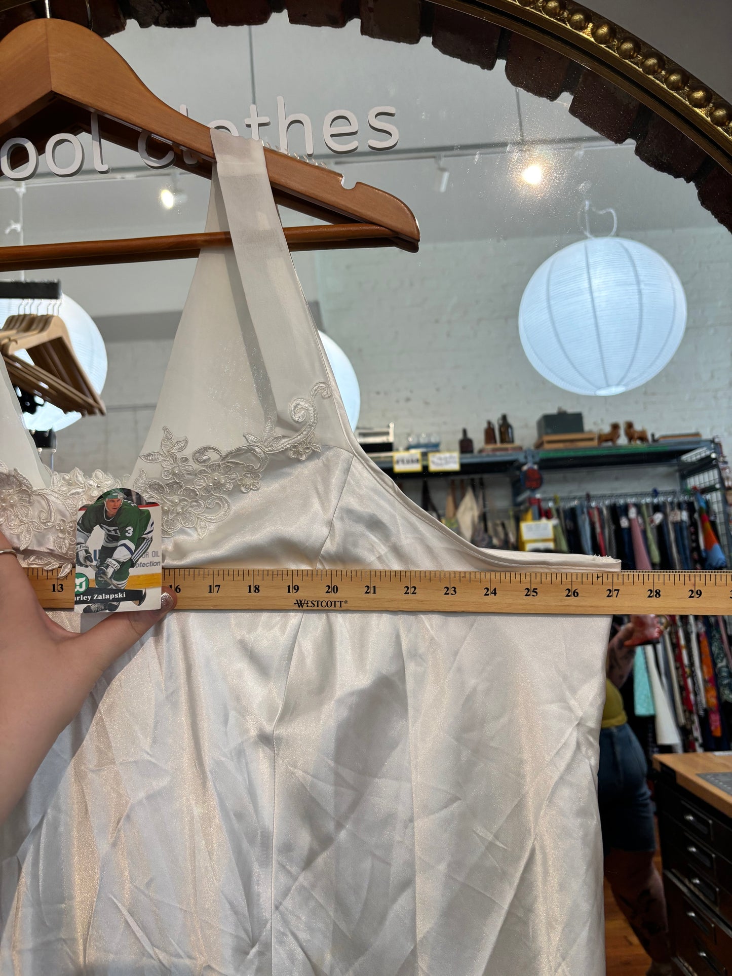 AS IS size 4X (30/32) white satin VINTAGE Serenade dress - slip