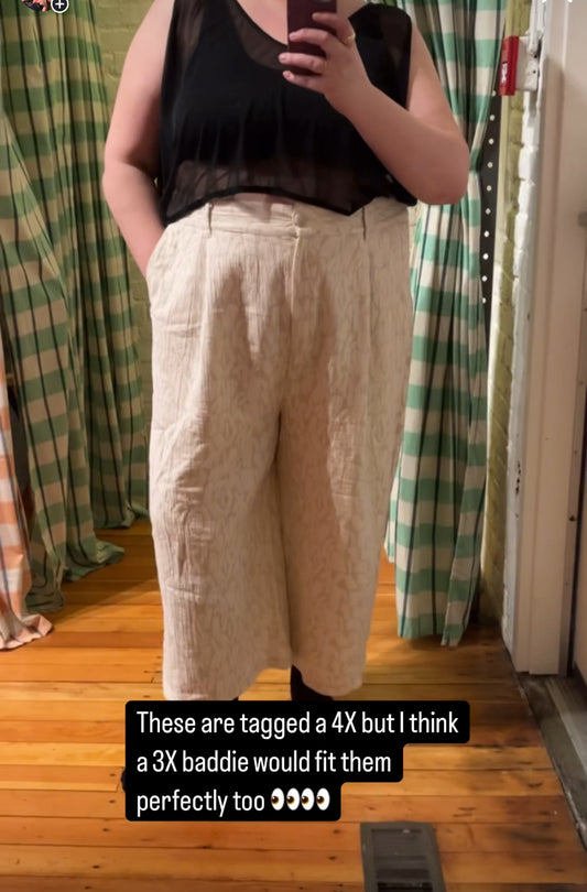 Size 4X cream pattern Smash&Tess pants