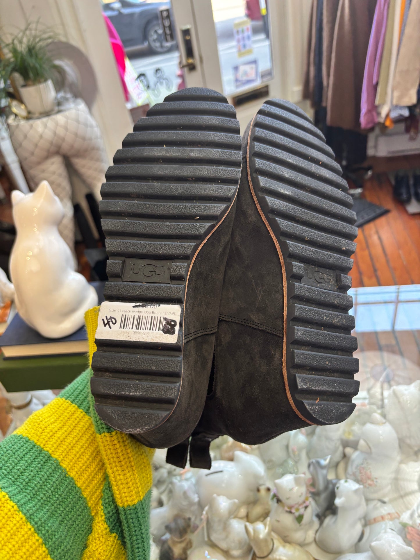 Size 41 black wedge Ugg Boots