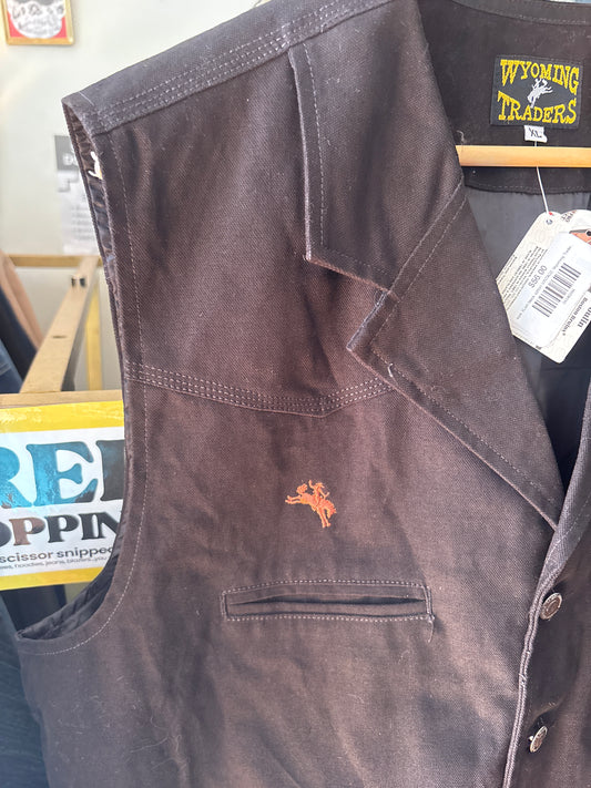size XLish black cotton VINTAGE Wyoming Traders vest