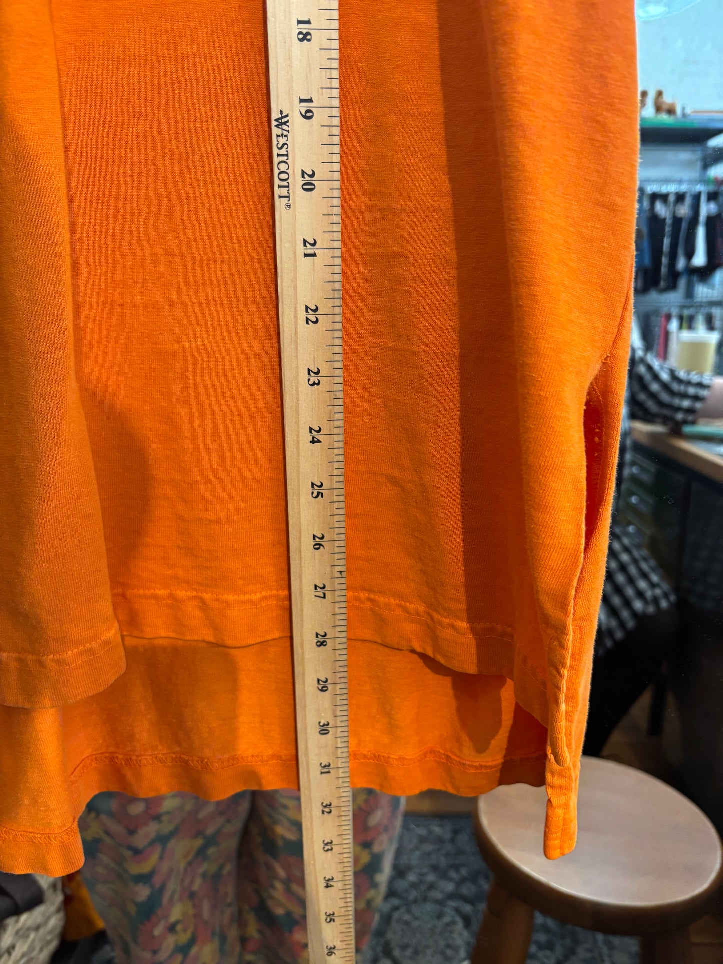 size 1 orange Jungmaven tee - boxy