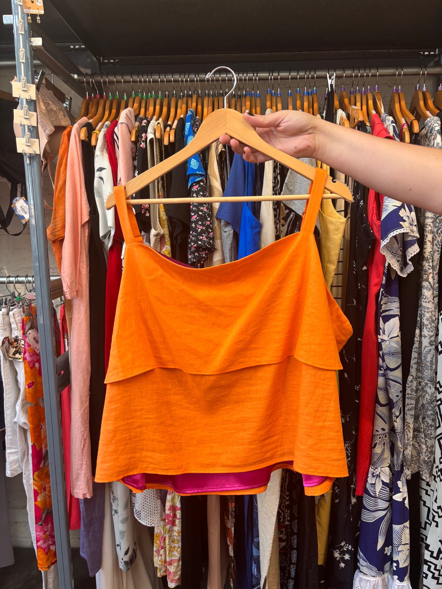 Size 3X Orange Hilary Macmillan Orange Double Layer Tank