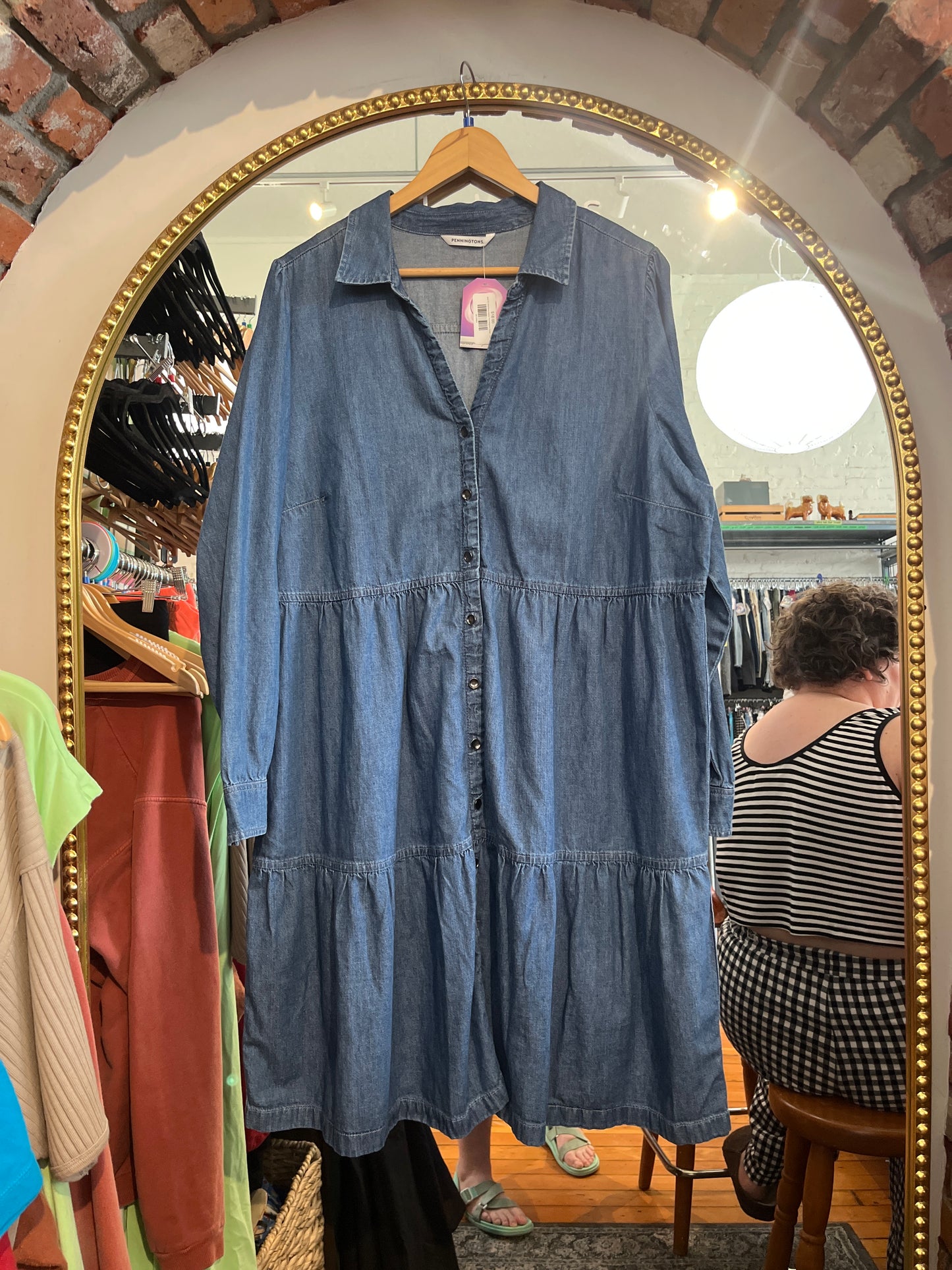 size 22 chambray tiered Penningtons dress - mid