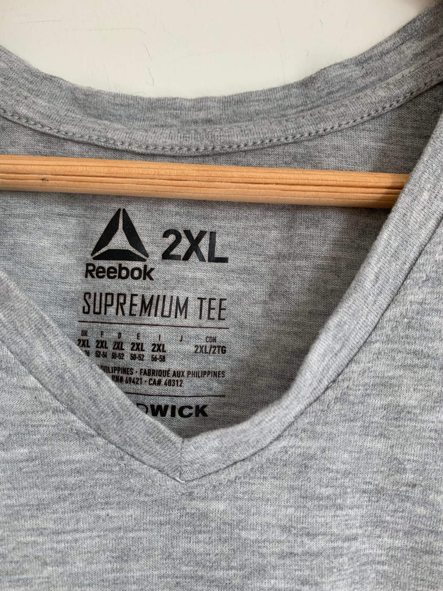 Size 2X Grey Reebok Activewear Tee